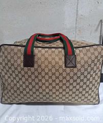 MaxSold Auction: Gucci GG Canvas Web Duffle  bag Large  - Markham (Ontario, Canada) SELLER MANAGED Downsizing Online Auction - Major Mackenzie Drive East