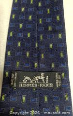 MaxSold Auction: Hermes Geometric Silk Jacquard Tie - Markham (Ontario, Canada) SELLER MANAGED Downsizing Online Auction - Major Mackenzie Drive East