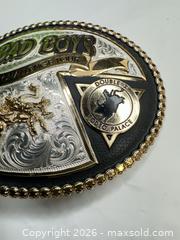 MaxSold Auction: Montana Silversmiths Rodeo/Bull Riding Silver-Tone Belt Buckle - Morgan Hill (California, USA) PARTNER MANAGED Estate Sale Online Auction - Dougherty Avenue
