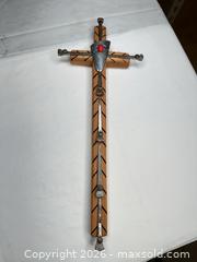MaxSold Auction: Signed Southwestern / Mexican Folk Wooden Wall Cross - Morgan Hill (California, USA) PARTNER MANAGED Estate Sale Online Auction - Dougherty Avenue