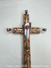 MaxSold Auction: Signed Southwestern / Mexican Folk Wooden Wall Cross - Morgan Hill (California, USA) PARTNER MANAGED Estate Sale Online Auction - Dougherty Avenue
