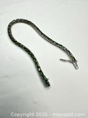 MaxSold Auction: Sterling Silver (.925) Bracelet with Oval Green Gemstones, 7 in - Morgan Hill (California, USA) PARTNER MANAGED Estate Sale Online Auction - Dougherty Avenue
