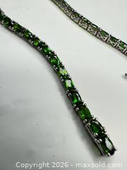 MaxSold Auction: Sterling Silver (.925) Bracelet with Oval Green Gemstones, 7 in - Morgan Hill (California, USA) PARTNER MANAGED Estate Sale Online Auction - Dougherty Avenue