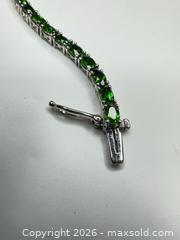 MaxSold Auction: Sterling Silver (.925) Bracelet with Oval Green Gemstones, 7 in - Morgan Hill (California, USA) PARTNER MANAGED Estate Sale Online Auction - Dougherty Avenue