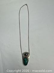 MaxSold Auction: Sterling Silver Necklace with Chrysocolla/Azurite Pendant - Morgan Hill (California, USA) PARTNER MANAGED Estate Sale Online Auction - Dougherty Avenue