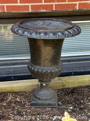 MaxSold Auction: Black Cast Iron Garden Urn Planter  - Toronto (Ontario, Canada) PARTNER MANAGED Estate Sale Online Auction - Kimbark Boulevard