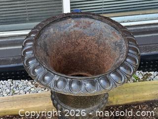 MaxSold Auction: Black Cast Iron Garden Urn Planter  - Toronto (Ontario, Canada) PARTNER MANAGED Estate Sale Online Auction - Kimbark Boulevard