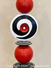 MaxSold Auction: Post Modern Red + Black Turned Wood Sculpture  - Toronto (Ontario, Canada) PARTNER MANAGED Estate Sale Online Auction - Kimbark Boulevard