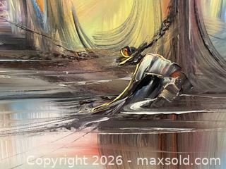 MaxSold Auction: Vintage Signed Abstract Oil on Canvas Painting  - Toronto (Ontario, Canada) PARTNER MANAGED Estate Sale Online Auction - Kimbark Boulevard