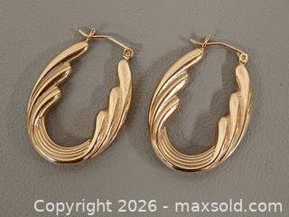 MaxSold Auction: 10K Gold Oval Earrings Marked  - Toronto (Ontario, Canada) PARTNER MANAGED Reseller Online Auction - Queen Street West