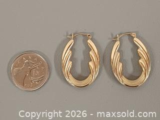 MaxSold Auction: 10K Gold Oval Earrings Marked  - Toronto (Ontario, Canada) PARTNER MANAGED Reseller Online Auction - Queen Street West
