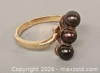 MaxSold Auction: 12K Gold With Nature Tahitian Pearls Ring Size 6 Marked  - Toronto (Ontario, Canada) PARTNER MANAGED Reseller Online Auction - Queen Street West