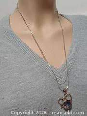 MaxSold Auction: 925 Silver & Mystic Topaz Pendant Necklace Marked  - Toronto (Ontario, Canada) PARTNER MANAGED Reseller Online Auction - Queen Street West