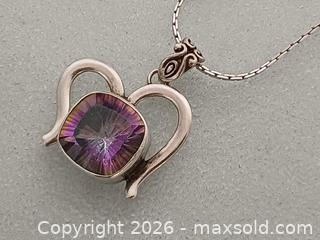 MaxSold Auction: 925 Silver & Mystic Topaz Pendant Necklace Marked  - Toronto (Ontario, Canada) PARTNER MANAGED Reseller Online Auction - Queen Street West