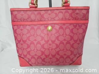MaxSold Auction: Coach Y2K Heritage Signature Stripe Tote Handbag 13196 - Toronto (Ontario, Canada) PARTNER MANAGED Reseller Online Auction - Queen Street West