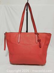 MaxSold Auction: Fossil Sidney Red Leather Shopper Tote Handbag  - Toronto (Ontario, Canada) PARTNER MANAGED Reseller Online Auction - Queen Street West