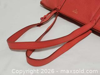 MaxSold Auction: Fossil Sidney Red Leather Shopper Tote Handbag  - Toronto (Ontario, Canada) PARTNER MANAGED Reseller Online Auction - Queen Street West
