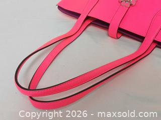 MaxSold Auction: Kate Spade NY Kaci Bright Carnation Pink Leather Small Tote Shoulder Handbag  - Toronto (Ontario, Canada) PARTNER MANAGED Reseller Online Auction - Queen Street West