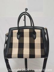 MaxSold Auction: Kate Spade NY Knott Gingham Medium Leather Satchel Crossbody Handbag  - Toronto (Ontario, Canada) PARTNER MANAGED Reseller Online Auction - Queen Street West
