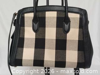 MaxSold Auction: Kate Spade NY Knott Gingham Medium Leather Satchel Crossbody Handbag  - Toronto (Ontario, Canada) PARTNER MANAGED Reseller Online Auction - Queen Street West