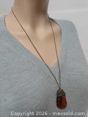 MaxSold Auction: Nature Baltic Amber & Silver Pendant Necklace  - Toronto (Ontario, Canada) PARTNER MANAGED Reseller Online Auction - Queen Street West