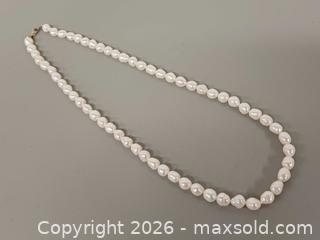 MaxSold Auction: Nature Fresh Water Pearl Beads Necklace With 925 Silver Clasp Marked  - Toronto (Ontario, Canada) PARTNER MANAGED Reseller Online Auction - Queen Street West