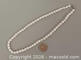 MaxSold Auction: Nature Fresh Water Pearl Beads Necklace With 925 Silver Clasp Marked  - Toronto (Ontario, Canada) PARTNER MANAGED Reseller Online Auction - Queen Street West