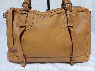 MaxSold Auction: Rabeanco Brown Leather Tote Shoulder Handbag  - Toronto (Ontario, Canada) PARTNER MANAGED Reseller Online Auction - Queen Street West