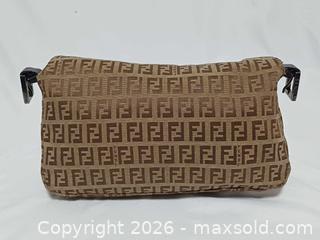 MaxSold Auction: Vintage Fendi Zucchino Double Flap Shoulder Handbag No Strap - Toronto (Ontario, Canada) PARTNER MANAGED Reseller Online Auction - Queen Street West