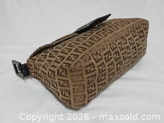 MaxSold Auction: Vintage Fendi Zucchino Double Flap Shoulder Handbag No Strap - Toronto (Ontario, Canada) PARTNER MANAGED Reseller Online Auction - Queen Street West