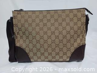 MaxSold Auction: Vintage Gucci GG Monogram Leather Jacquard Unisex Crossbody Bag  - Toronto (Ontario, Canada) PARTNER MANAGED Reseller Online Auction - Queen Street West