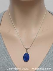 MaxSold Auction: Vintage Pape Maureen 925 Sterling Silver Lapis Lazuli Pendant Necklace Marked  - Toronto (Ontario, Canada) PARTNER MANAGED Reseller Online Auction - Queen Street West