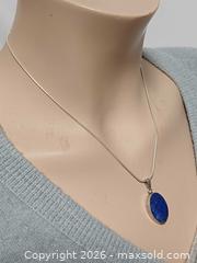 MaxSold Auction: Vintage Pape Maureen 925 Sterling Silver Lapis Lazuli Pendant Necklace Marked  - Toronto (Ontario, Canada) PARTNER MANAGED Reseller Online Auction - Queen Street West