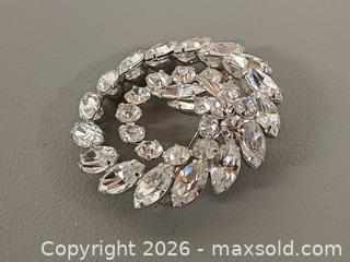 MaxSold Auction: Vintage Sherman Clear Rhinestone Wreath Brooch  - Toronto (Ontario, Canada) PARTNER MANAGED Reseller Online Auction - Queen Street West