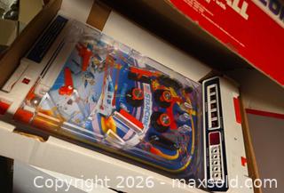 MaxSold Auction: 1980s Vintage Tomy Starcom Electronic Tabletop Pinball Machine, complete with its original box - Toronto (Ontario, Canada) PARTNER MANAGED Downsizing Online Auction - Batavia Avenue