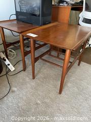 MaxSold Auction: Mid-Century Modern Wood Veneer End Tables, Pair B - Kingston (Ontario, Canada) SELLER MANAGED Moving Online Auction - Acadia Drive