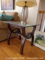 MaxSold Auction: Pair of Glass- Wood End Tables B - Kingston (Ontario, Canada) SELLER MANAGED Moving Online Auction - Acadia Drive