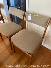 MaxSold Auction: Set of 6 Teak Dining Chairs with Upholstered Seats B - Kingston (Ontario, Canada) SELLER MANAGED Moving Online Auction - Acadia Drive
