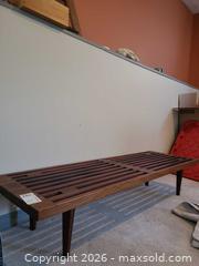 MaxSold Auction: Teak Mid-Century Slatted Bench B - Kingston (Ontario, Canada) SELLER MANAGED Moving Online Auction - Acadia Drive