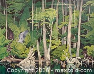 MaxSold Auction: Framed AJ Casson ‘Blue Heron’ - Ltd Edition 93/495 S.C - Orangeville (Ontario, Canada) SELLER MANAGED Downsizing Online Auction - Glenforest Road