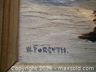 MaxSold Auction: W. Forsyth (Signed) – Winter Rural Landscape Oil on Board - Orangeville (Ontario, Canada) SELLER MANAGED Downsizing Online Auction - Glenforest Road
