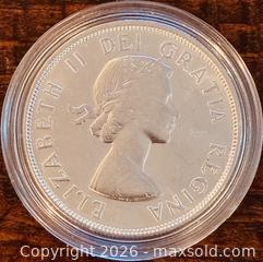 MaxSold Auction: 1959 Cdn. Silver Queen Elizabeth II One Dollar  - Newmarket (Ontario, Canada) PARTNER MANAGED Reseller Online Auction - Walter Avenue