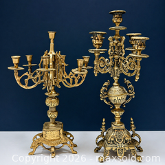 MaxSold Auction: (2) Vintage Brass Candelabras  - Toronto (Ontario, Canada) PARTNER MANAGED Reseller Online Auction -  Queen Street West