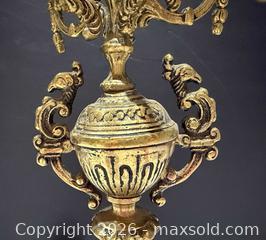 MaxSold Auction: (2) Vintage Brass Candelabras  - Toronto (Ontario, Canada) PARTNER MANAGED Reseller Online Auction -  Queen Street West
