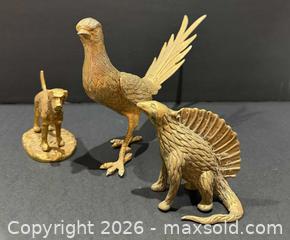 MaxSold Auction: (3) Collectible Vintage Brass Animal Figurines (Pheasant, Dog & Stegosaurus Dinosaur) - Toronto (Ontario, Canada) PARTNER MANAGED Reseller Online Auction -  Queen Street West