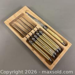 MaxSold Auction: (6) Vintage French Laguiole Jean Dubost Stainless Steel Knives  - Toronto (Ontario, Canada) PARTNER MANAGED Reseller Online Auction -  Queen Street West