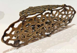 MaxSold Auction: Antique Brass  Jewelry Casket & Vintage Brass Letter Holder / Napkin Holder  - Toronto (Ontario, Canada) PARTNER MANAGED Reseller Online Auction -  Queen Street West