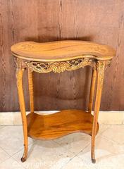 MaxSold Auction: ** RARE ** (2) Antique French Carved Inlay Side End Tables - Toronto (Ontario, Canada) PARTNER MANAGED Reseller Online Auction -  Queen Street West