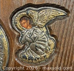 MaxSold Auction: Vintage 950 Silver Greek Orthodox Religious Icon Wooden Wall Hanging - Marked  - Toronto (Ontario, Canada) PARTNER MANAGED Reseller Online Auction -  Queen Street West