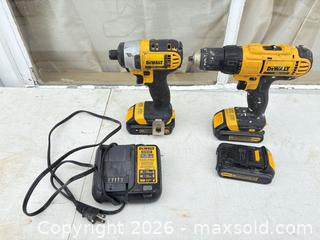 MaxSold Auction: Two DeWalt Cordless Drills with batteries lot 82 - Elgin (Ontario, Canada) SELLER MANAGED Downsizing Online Auction - Main